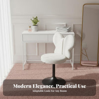 Round plush Stool rotate Function Makeup Chair Easy Assembly for Walk-in Closet