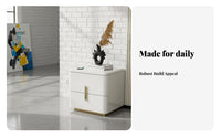 2-Drawer Bedside Table Modern Design Nightstand Stable long-lasting for Students