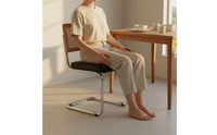 Woven Backrest Rattan Dining Chair Retro Design Vintage Dining Chair Sturdy Home Furniture