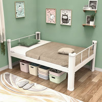 Bed Frame with Guard Rails No Box Spring Needed Metal Foundation Bed Frame Minimalistic Furniture for Students, Bedrooms, Dorms
