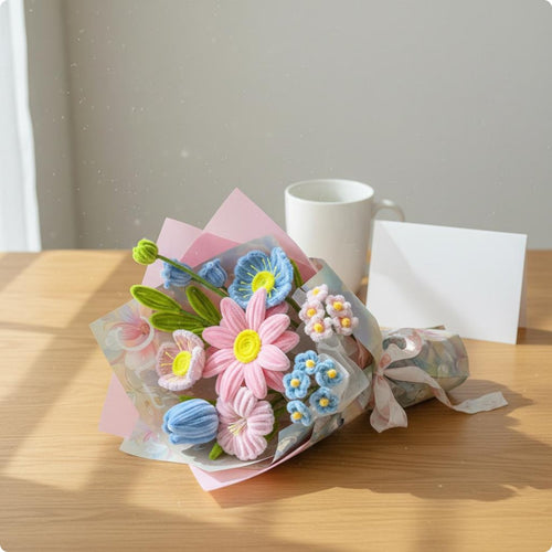 Handmade Blossom Arrangement Everlasting Pipe Cleaner Arrangement for Graduation