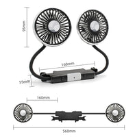 车载风扇后排专用usb双头小电风扇12v24v汽车座椅货车上用大风力