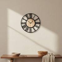 Retro Design Wall Clock Silent Movement Large Round Wall Clock for Office