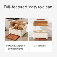 Kitchen Dish Drainer Cabinet with Lid and Drawer Tray