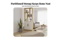 Multi-Functional Entryway Partition Cabinet Space-Saving Double-Sided Storage Cabinet Sturdy Construction Living Room Divider Shelf Strong Load-Bearing for Apartment Dwellers, Homeowners, Families, Hallway, Bedroom, Home