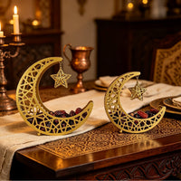 Middle East Hollow Metal Moon-Shaped Snack Tray Storage Box Home Decoration