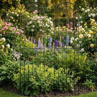 Garden Decor Arched Garden Trellis for Climbing Sweet Pea, Metal Garden Trellis Panels for Plant Support, Wrought Obelisk Style