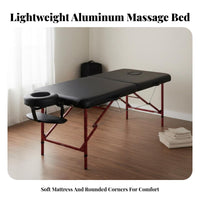 Folding Beauty Bed Heavy-Duty Portable Massage Table Dense Foam Aluminum Alloy Spa Table for Mobile Therapists, Home Users, Spas, Salon