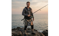 Fishing Harness with Rod Holder Adjustable Fishing Belt with Rod Holder Padded Corrosion-Resistant for Fishermen