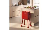 High-Legged Trash Bin with Inner Pail Rectangular Trash Can with Lid Modern Waste Bin with Wheels Sturdy for Kitchen