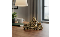 Brass Maitreya Buddha Statue Compact Design for Desk, Office, Collectors