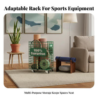 Exercise Mat Storage Storage Bin 360° Wheels Exercise Mat Rolling Bin Polished