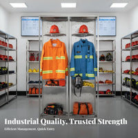 Firefighter Gear Rack Double-Sided Stainless Steel Turnout Gear Rack 360° Rotatable Fireman Uniform Storage Stand for Emergency Responders, Firehouse