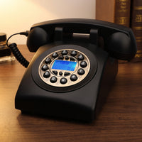 Rotary Style Telephone Classic Old-Fashioned Phone Wired for Study Room