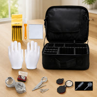 Carrying Case with Foam Dividers Zippered Magnifier Portable for Jewelers