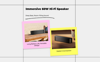 Portable Bass Speaker, HiFi Stereo Sound, Home & Outdoor