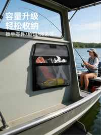 户外水上出行工具渔具鱼饵小物件便携收纳袋带背胶船用网布收纳包