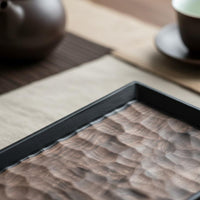 Walnut Wood Brew Tray Long-Lasting Hammered Texture Brew Tray Sleek Texture