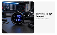 Two-Function Function 2-in-1 Gauge Blue LED Display 2 in 1 Gauge 12-24V Auto Accessory Flush-Mounted