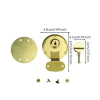 Bag Lock Antique Gold Purse Lock Round for Briefcases, Hobbyists