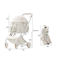 Foldable Pet Stroller Breathable Pet Stroller with Storage Basket Dog Pram Compact Lightweight for Small Dogs, Walks