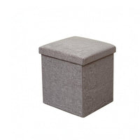 Foldable Storage Ottoman Padded Top Upholstered Storage Ottoman Space Saving