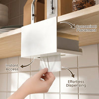 Cabinet and Cupboard Carbon Steel Kitchen Paper Roll Holder, Under Towel with Creative Buckle Design
