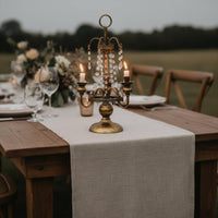French Style Table Candelabra Wrought Metal Candelabra 4-Arm Crystal Candle Holder for Wedding, Living Room