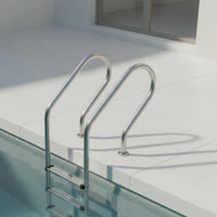 Three-Step Pool Ladder Drill Stainless Steel Pool Ladder Easy to Install for in-Ground Pools