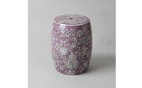 Drum Stool Embossed Ceramic Accent Table Versatile for Bedroom