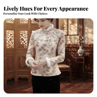 Women's Fleece Lined Ethnic Qipao Top, Modern Urban Short Style