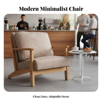 Stylish Design Upholstered Armchair Thick Padded Cushions Wooden Frame Armchair High-Density Foam Lounge Seating Sturdy Construction for Business Owners, Book Lovers, Office, Reception Area, Living Room, Reading Nook