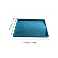 Jewelry Tray Velvet Lined Necklace Tray No Assembly Needed Earring Holder Stand for Market Stall, Craft Fair