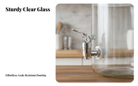 Glass Beverage Dispenser with Spigot Party Drink Dispenser Iced Tea Jar for Commercial Use
