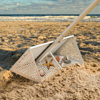 Cross-border New Stainless Steel Sand Sieve Foldable Beach Shark Tooth Sieve, Sand Crab Catcher