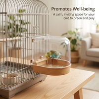 Bird Bath Tub for Cages, Pet Bird Bath Box, Hanging Bathtub Bird Cage Accessory, #variant:Blue