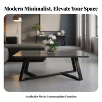 Rectangular Table with Geometric Legs Modern Design Household Furniture Easy to Clean Sturdy Construction for Interior Designers