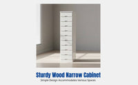 Hardwood Narrow Drawer Cabinet, Multi-Functional Storage, Bedroom, Living Room