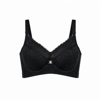 Full Coverage Bras for Women with Lace Trim and Adjustable Straps, Plus Size Support for Everyday Wear and Work, Minimizer Design