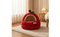 Enclosed Pet Bed Semi-Enclosed Cave Bed Soft Pet Bed with Removable Pad for Kittens, Small Dogs, Living Room, Bedroom
