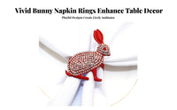 Easter Bunny Napkin Holder Rhinestone Embellished Gilded Hare Napkin Buckle Elegant Crafted Metal Easter Serviette Holder for Holiday Parties