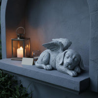 Sleeping Cat Angel Statue Weather-Resistant House Decoration for Garden, Desktop
