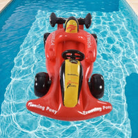 Safe Inflatable Race Car Oversized Pool Lounger with Steering Wheel Long-Lasting Car Pool Lounger Tear-Resistant for Beach