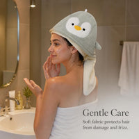Coral Fleece Hair Drying Cap, Super Absorbent Turban Towel for Quick Dry, Soft Cartoon Design