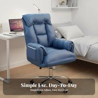 Padded Recliner with Footrest Comfortable for Long Sitting Reclining Desk Chair with Footrest Adjustable Height Ergonomic Design