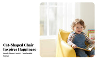Character-It Ed Lounger Comfortable Seating Cat-Shaped Sofa Chair Soft and Cuddly Sturdy Construction for Children, Girls
