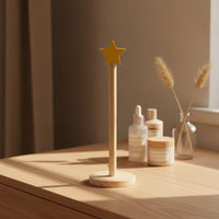 Scrunchie Stand with Star Topper Wooden Scrunchie Holder Stand Upright Hair Tie Organizer for Girls