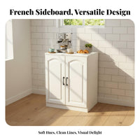 Coffee Bar Cabinet 4 Piece Dining Room Storage Console Freestanding Storage Organizer Kitchen Pantry Cabinet Durable Wood Construction Suitable for Living Room Entryway