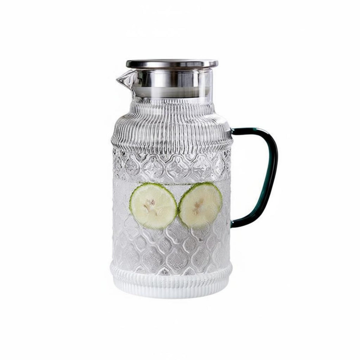 Drop-Spill-Resistant-Resistant-Spill-Resistant-Resistant Spout Glass Pitcher with Lid and Handle Easy to Clean Vintage Glass Pitcher