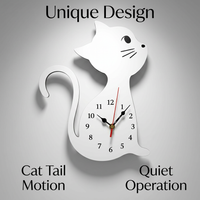 Clock, Modern Minimalist Acrylic Timepiece for Living Room Bedroom Kitchen Home Decor, Battery Operated, Silent Sweep Seconds Movement, Oval Shape